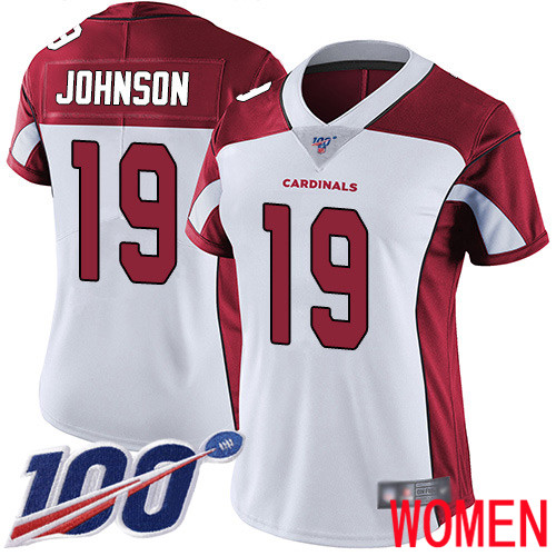 Arizona Cardinals Limited White Women KeeSean Johnson Road Jersey NFL Football #19 100th Season Vapor Untouchable->women nfl jersey->Women Jersey